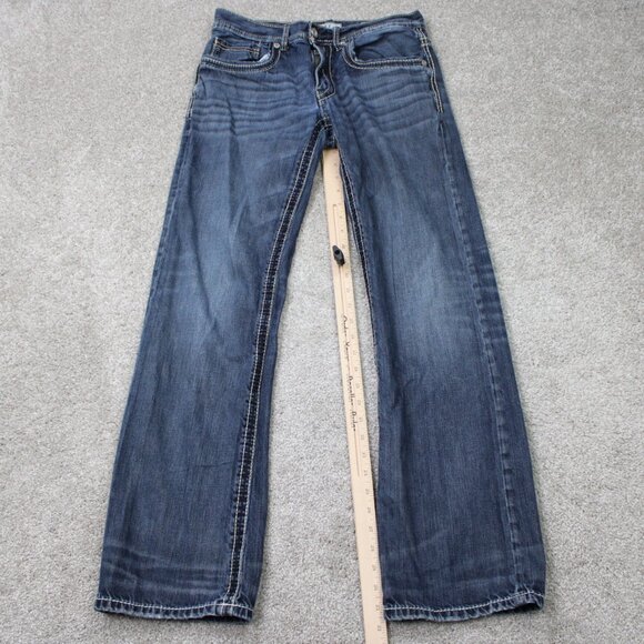 BKE Jake Jeans Mens 30R Blue Straight Leg Cotton Stretch Denim w/ 32"inseam - Picture 3 of 15